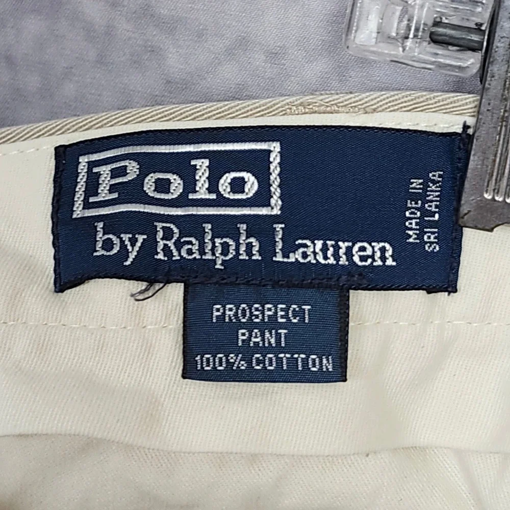 Polo Ralph Lauren Prospect Pant Chino Mens 38x29 Khaki Flat Front Cotton Hemmed